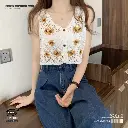  Idomey French Hollow Embroidered Knitted Vest Ethnic Style Outerwear 