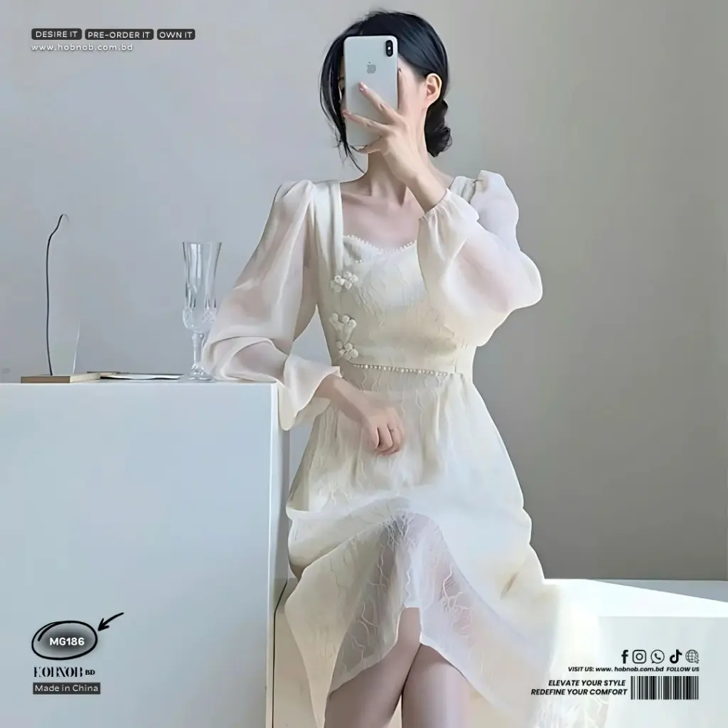 Retro French-Inspired Chinese Winter Dress with Shawl