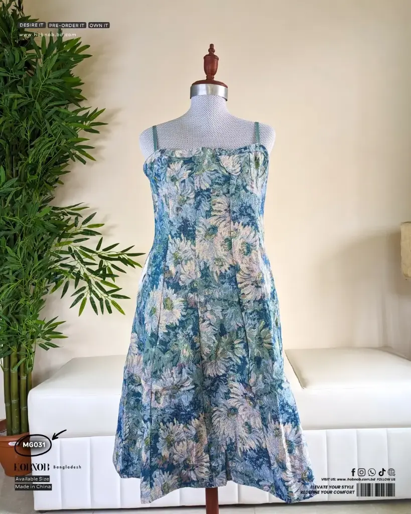 French Retro Floral Suspender Dress Set (Only Dress )  