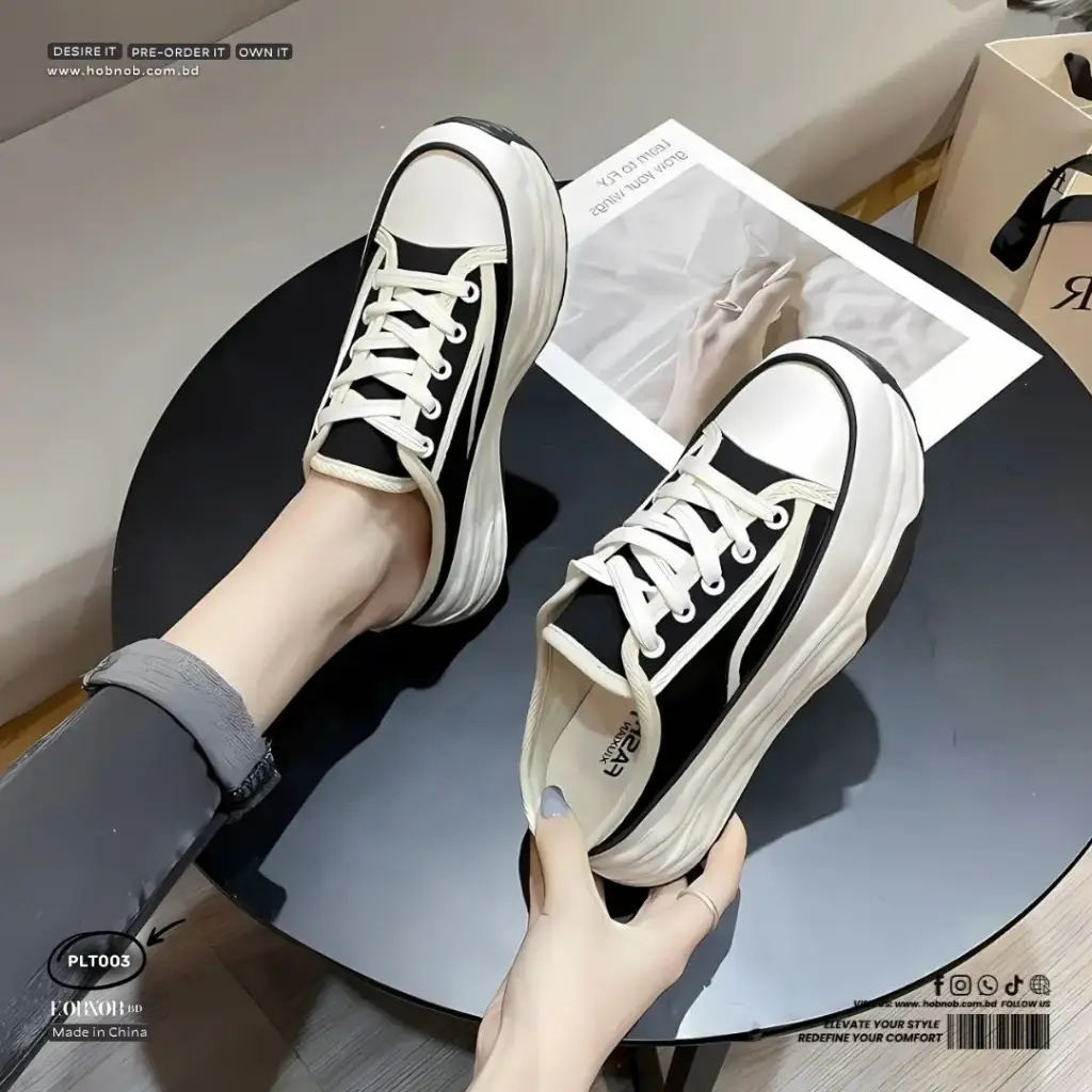 Baotou Half-Slip One-Step Thick Sole Canvas Shoes  