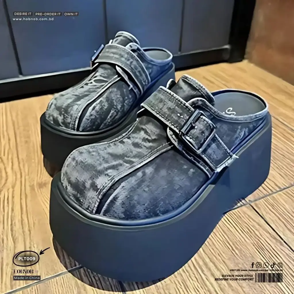 Washed Denim Metal Buckle She For Women