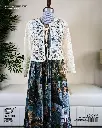 Women's Hollow Top & Oil Painting Dress