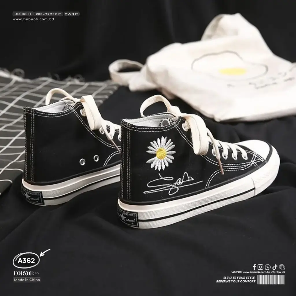  Famous Generals Korean-Style High-Top Floral Streetwear Sneaker 