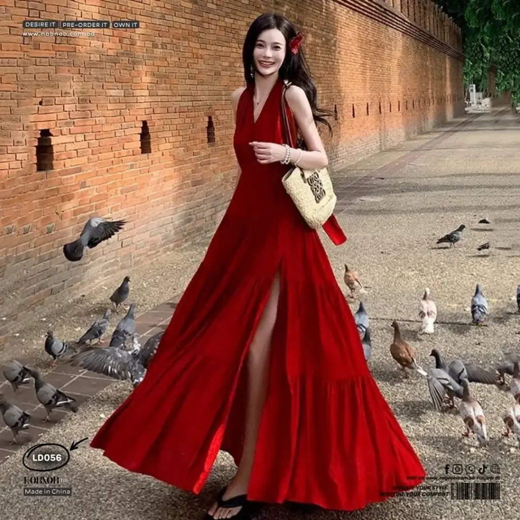  Ximanzi Halter Neck Backless Beach Long Dress