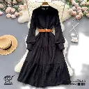  Japanese Hollow Embroidery Midi Dress