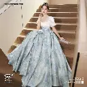 Blue Evening Gown – French Princess Style