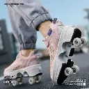 Guipais Retractable Wheel Roller Shoes  LED Luminous Skating Sneakers